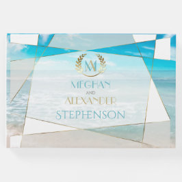 Bröllop Guest Bok | Modern monogramgeometri