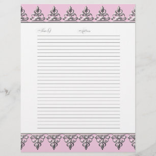 Bröllop Guest Bok Pages Classic Baroque Swirl Reklamblad