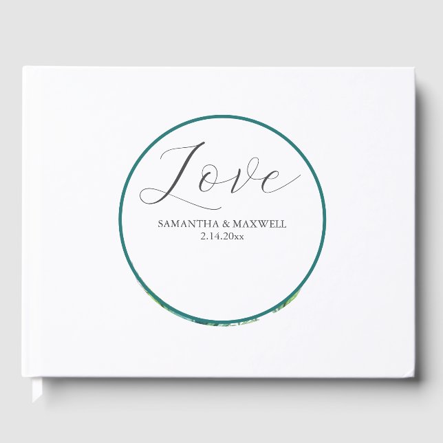 Bröllop Guest Bok Tropical Handflatan Löv (Framsida)