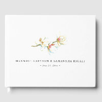 Bröllop Guest Bok White Magnolia Flowers