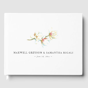 Bröllop Guest Bok White Magnolia Flowers
