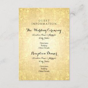 Bröllop Guest Information Gold Foil Stars Confetti Tilläggskort