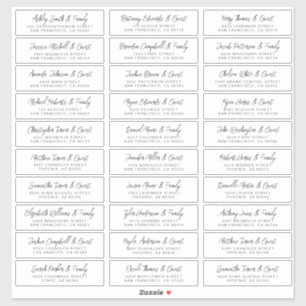 Bröllop Guest Namn Adress Modern enkel Chic Klistermärken