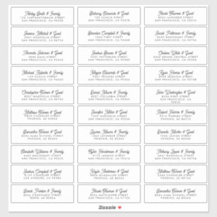 Bröllop Guest Namn Adress Modern enkel Chic Klistermärken