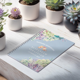 Bröllop Guestbook Chic Watercolor Succulants Plant Anteckningsbok