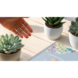 Bröllop Guestbook Chic Watercolor Succulants Plant Anteckningsbok