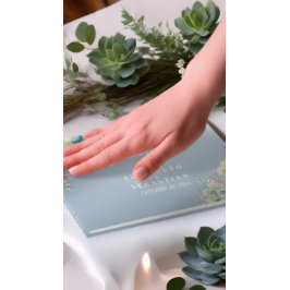 Bröllop Guestbook Chic Watercolor Succulants Plant Gästböcker