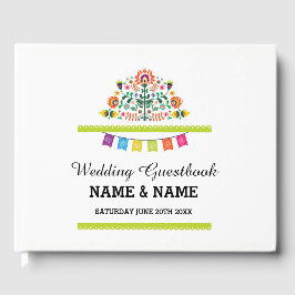 Bröllop GuestBook Fiesta Mexico Blommigt Rustic Gästböcker