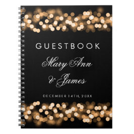 Bröllop Guestbook Guld Hollywood Glam Anteckningsbok Med Spiral