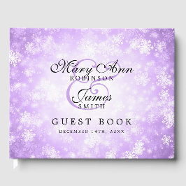 Bröllop Guestbook Lila Winter Wonderland Gästböcker