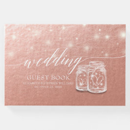 Bröllop Guestbook Mason Burk String Light Ro Guld Gästböcker
