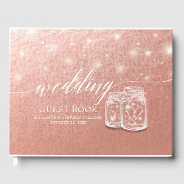 Bröllop Guestbook Mason Burk String Light Ro Guld Gästböcker