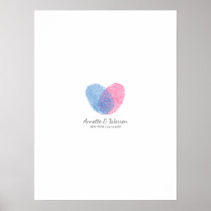 Bröllop Guestbook Namnteckning Board - Heart Thumb Poster