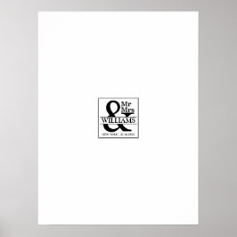 Bröllop Guestbook Namnteckning Board - Mr & Mrs. Poster
