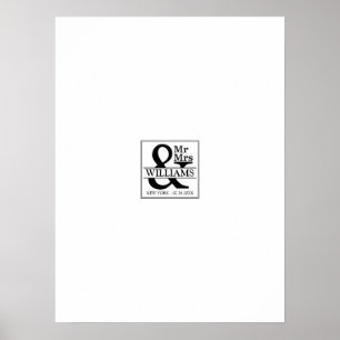 Bröllop Guestbook Namnteckning Board - Mr & Mrs. Poster