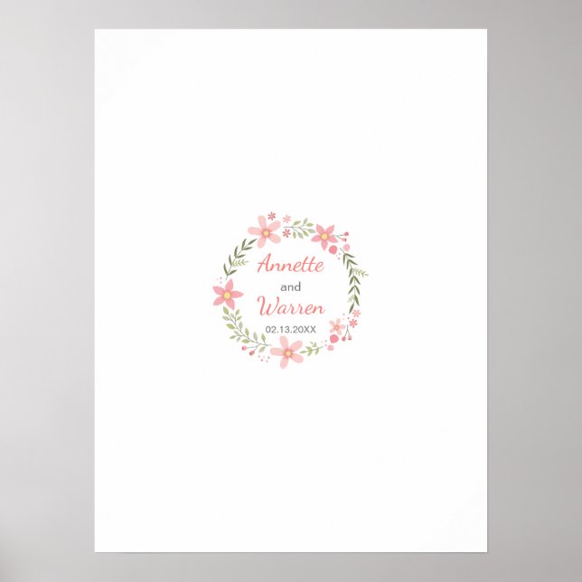 Bröllop Guestbook Namnteckning Board - Utandning Poster (Framsidan)