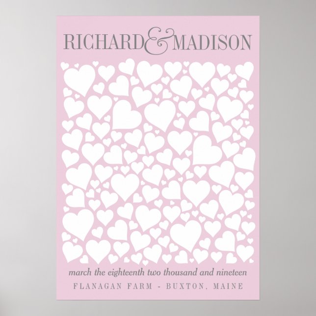 Bröllop Guestbook Poster - VÄLJ FÄRG 20 x 28 (Framsidan)