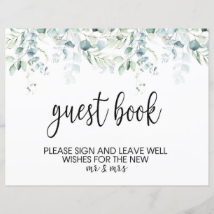 Bröllop Guestbook Sign - Eucalyptus Bröllop