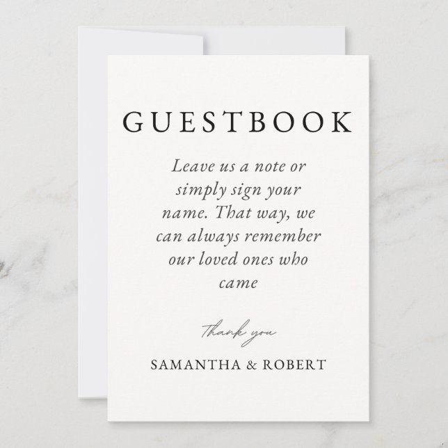 Bröllop Guestbook-tecken (Framsida)
