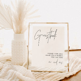 Bröllop Guestbook-tecken | Modern Minimalistisk Br Poster