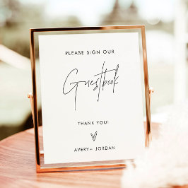 Bröllop Guestbook-tecken | Modern Minimalistisk si Poster