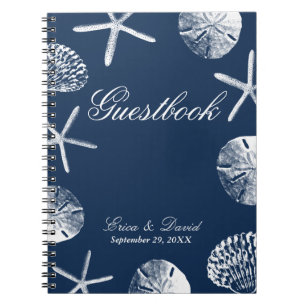 Bröllop Guestbook Tonfiskfiske - tema Seashell Anteckningsbok