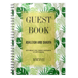 Bröllop Guestbook | Tropiska Löv av exotisk Grönt Anteckningsbok