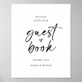 Bröllop Guestbook undertecknar modern, minimalisti Poster