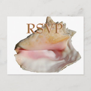 Bröllop Guests OSA Conch Seashell Inbjudan Vykort