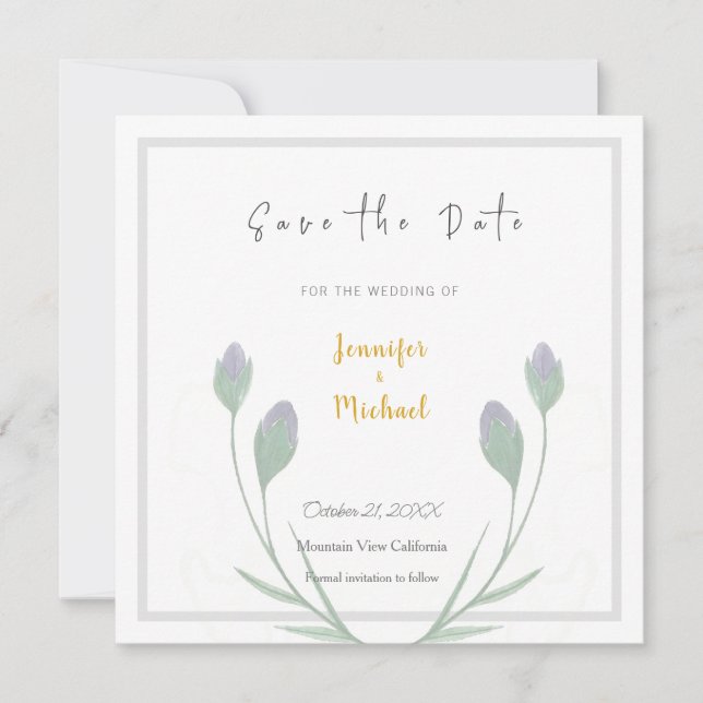 Bröllop Guld Färg Kalligrafi Skrift Spara Datum (Framsida)