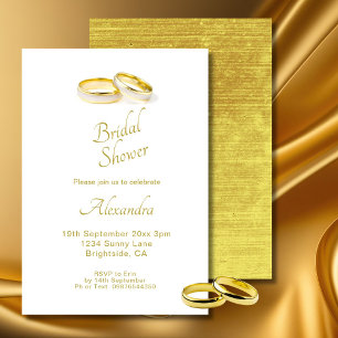 Bröllop Guld Ringar Elegant Möhippa Inbjudningar