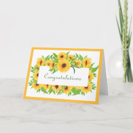 Bröllop Gult Sunblommor Grattiss Card Kort