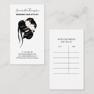 Bröllop Hair Stylist Hair Graphic Black White Visitkort