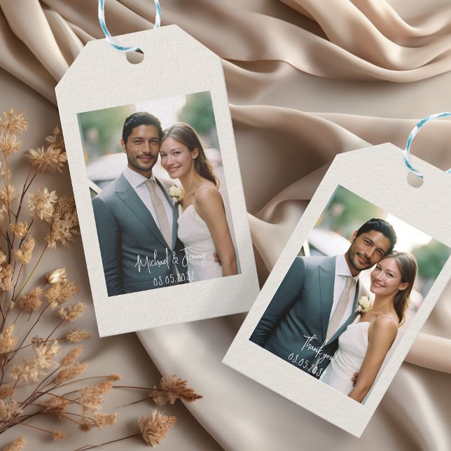 Bröllop Handskriftlig tack för 1 foto Presentetikett (Skapare uppladdad)