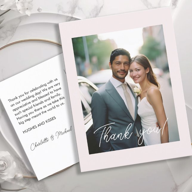 Bröllop Handskriftlig tack för 1 foto Vykort (Skapare uppladdad)