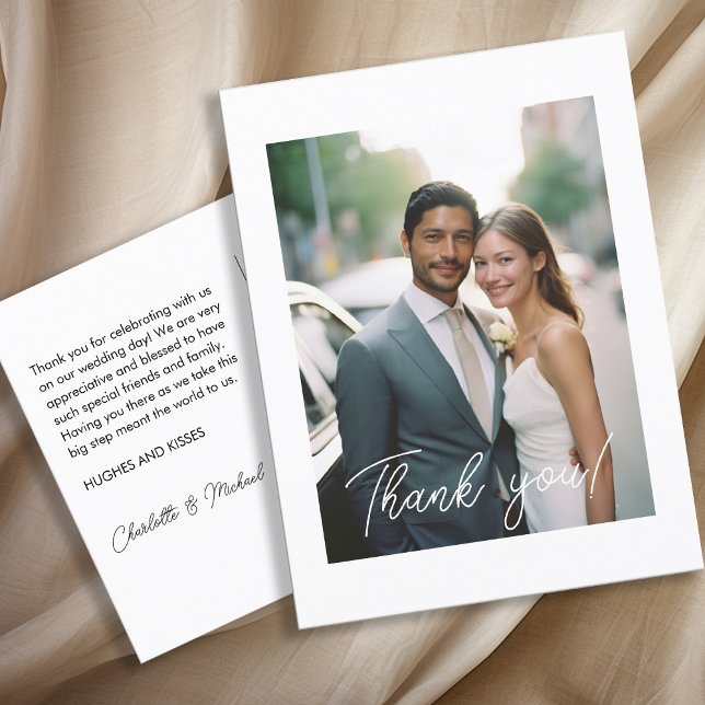 Bröllop Handskriftlig tack för 1 foto Vykort (Skapare uppladdad)