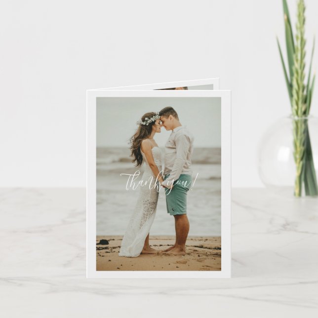 Bröllop Handskriftlig tack för 3 foton (Framsida)