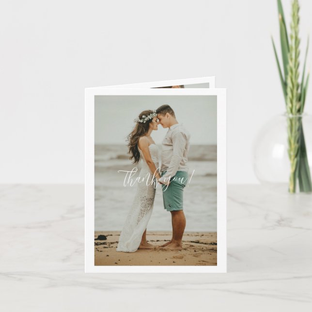 Bröllop Handskriftlig tack för 3 foton (Framsida)
