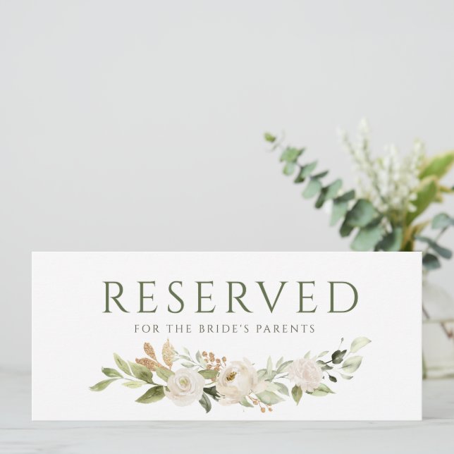 Bröllop Hanging Reserved Card Greenery Guld Inbjudningar (Stående Fram)