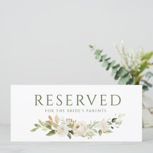 Bröllop Hanging Reserved Card Greenery Guld Inbjudningar