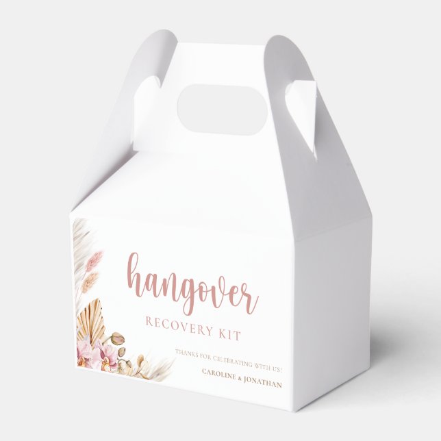 Bröllop Hangover Kit Pampas Grass Boho Blommigt Presentaskar (Framsidan Sidan)