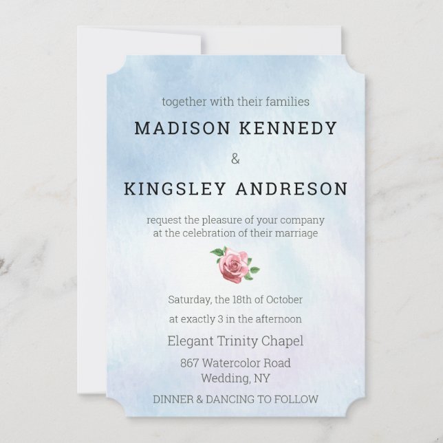 Bröllop har en spektakulär Blommigt som lever i Kä Inbjudningar (Framsida)