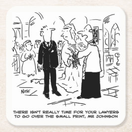 Bröllop har liten utskrift Vicar och Bridegroom Underlägg Papper Kvadrat