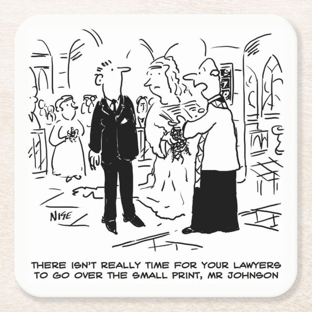 Bröllop har liten utskrift Vicar och Bridegroom Underlägg Papper Kvadrat (Framsidan)