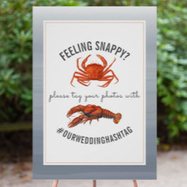 Bröllop Hashtag Feeling Snappy Watercolor Sign Poster