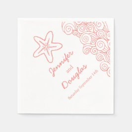 Bröllop havsstjärna, papper, rund pappersservett