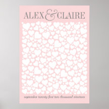 Bröllop Heart Guestbook Poster - VÄLJ FÄRG