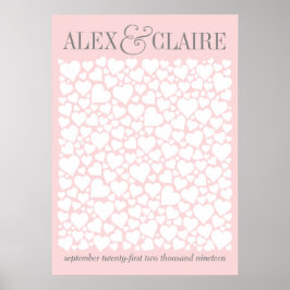 Bröllop Heart Guestbook Poster - VÄLJ FÄRG