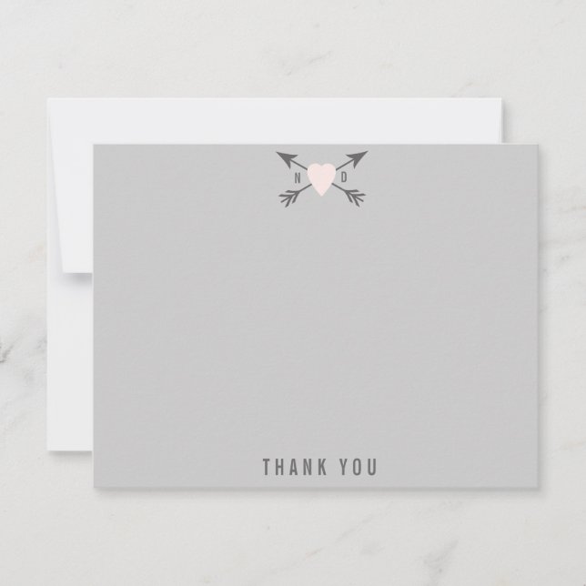 Bröllop Heart + Pilar Tackkort Cards Anteckningskort (Framsida)