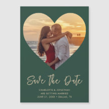 Bröllop Heart - spara datum för fotomagnetiskt kor